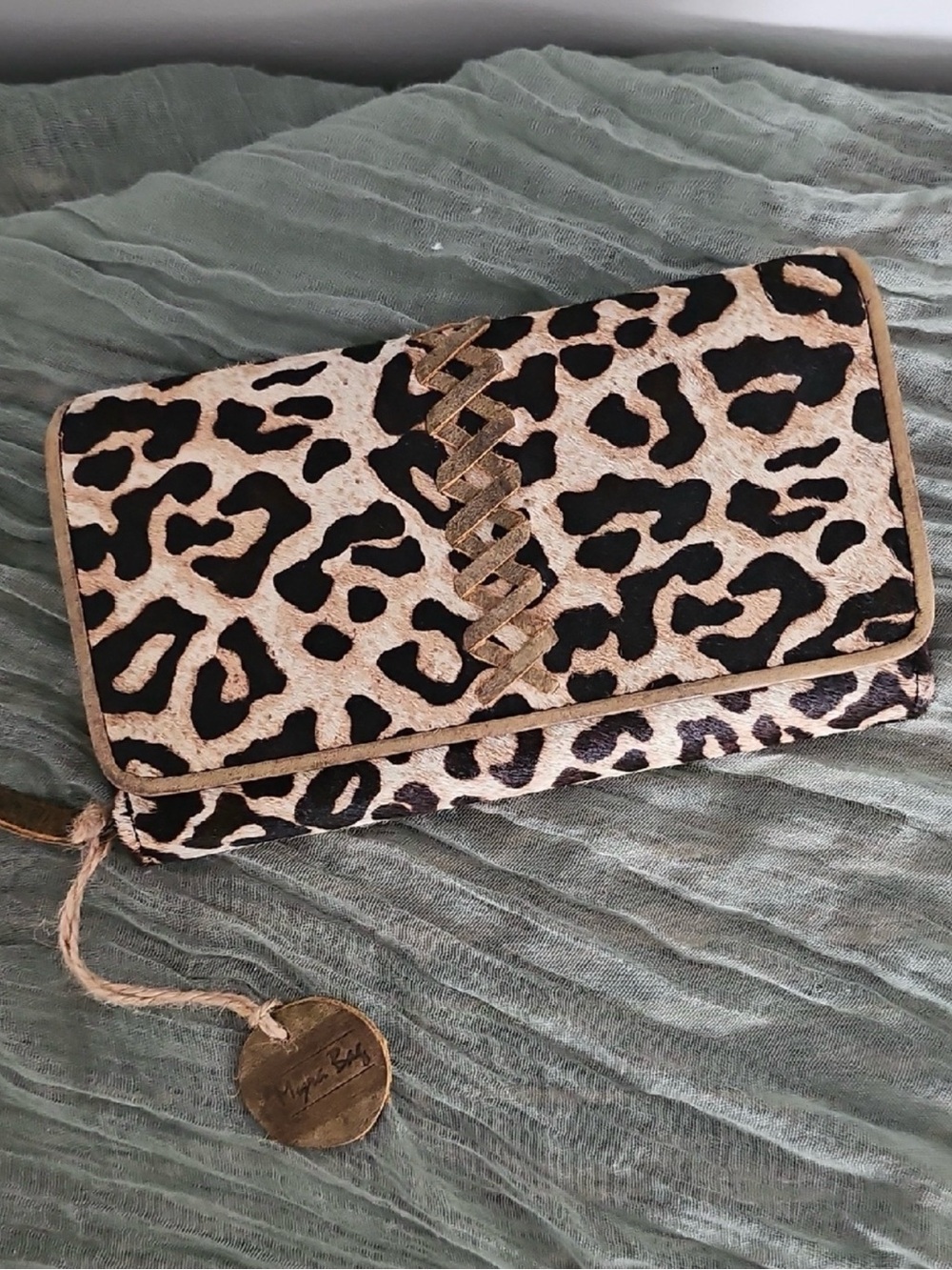 Myra Leopard Print Calf Hair Wallet